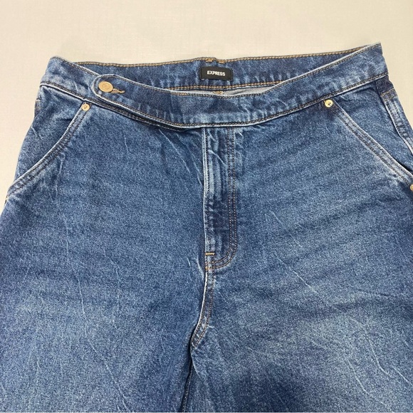 Express wide leg denim pants with unique waist - Picture 5 of 9